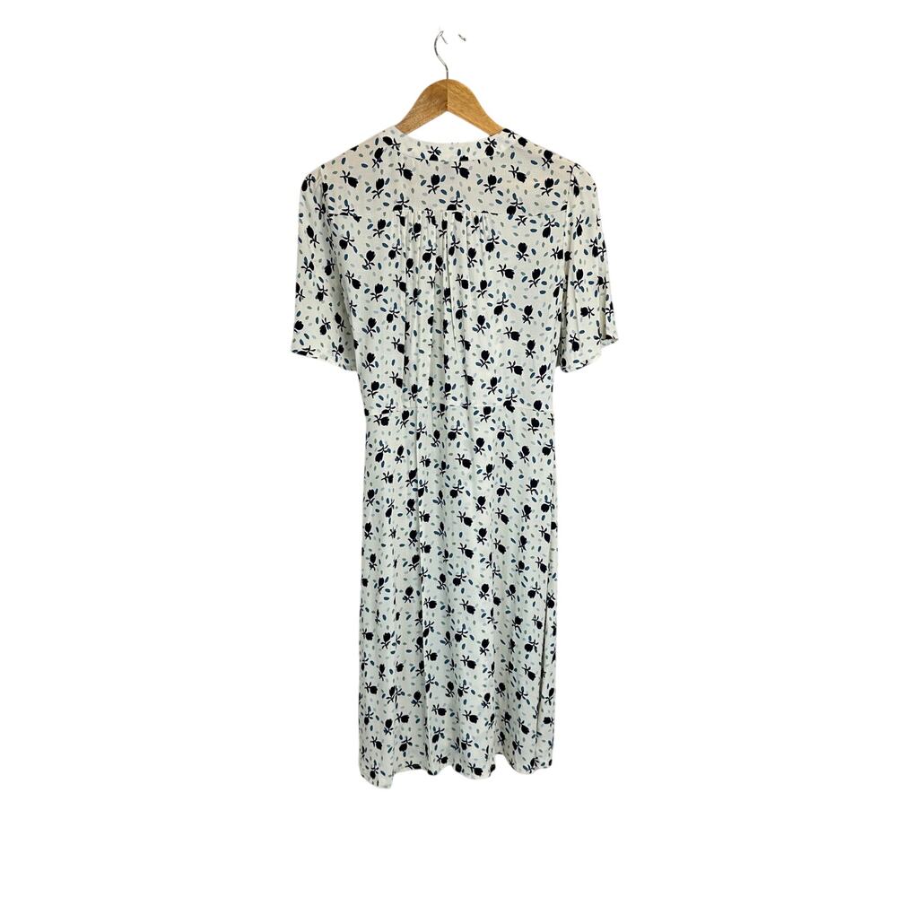 Seraphine Maternity Floral Tie Front Midi Dress White Green Black Size 2 - Picture 4 of 11